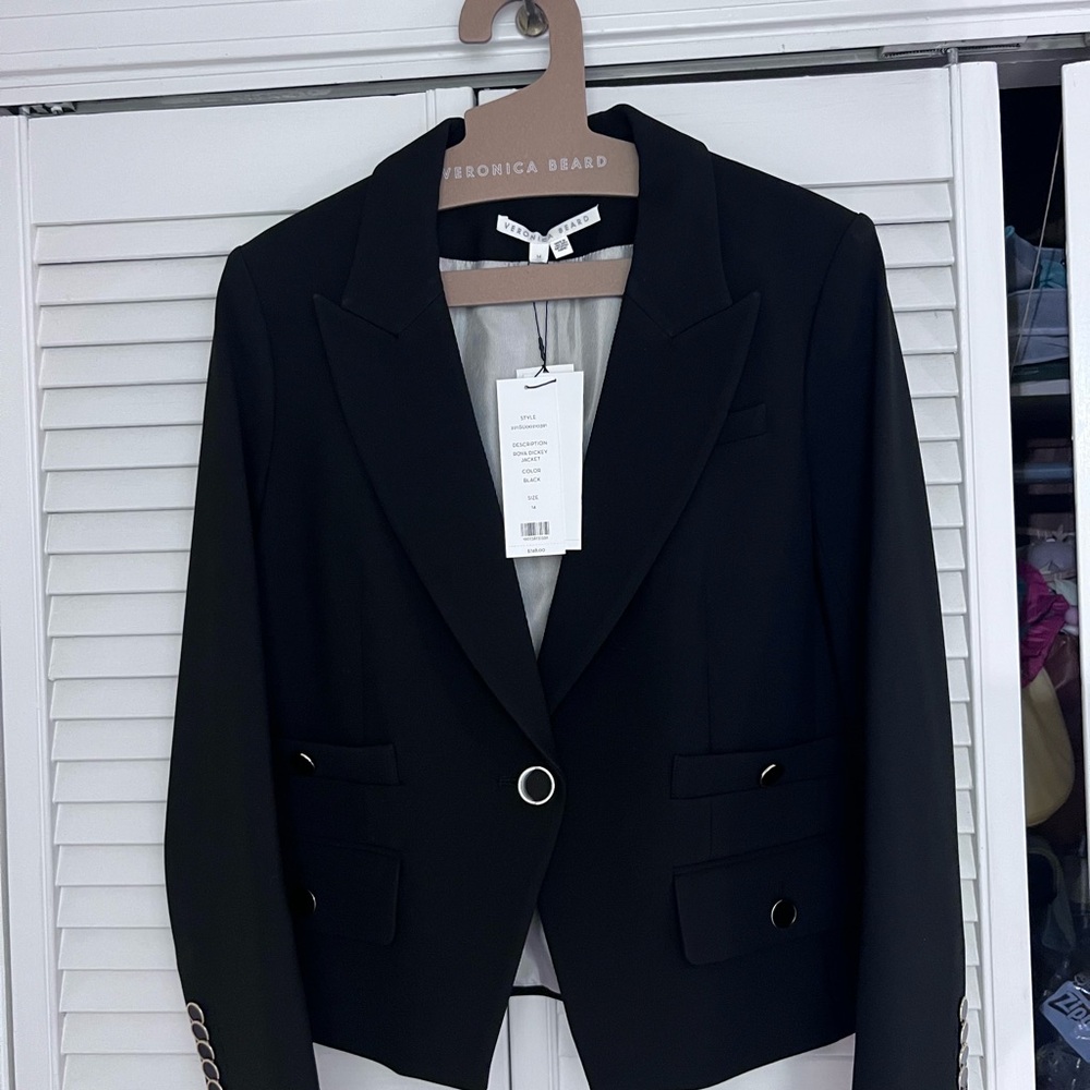 Veronica Beard Black Roya Dickey Jacket size 14